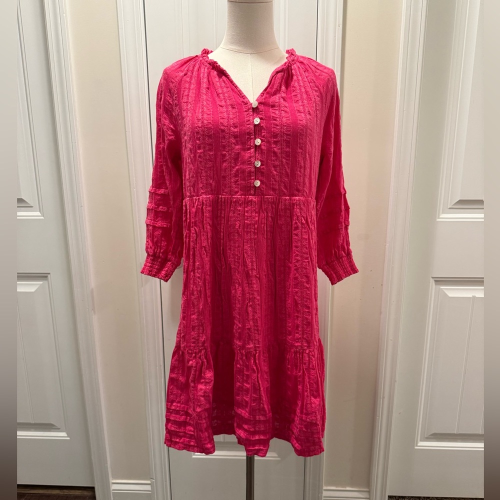 J. Jill Vibrant Pink Long Sleeve Dress